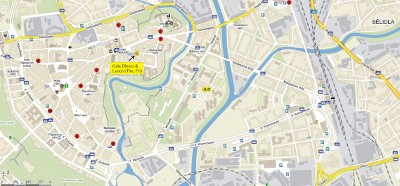 a map of the hotels in Olomouc